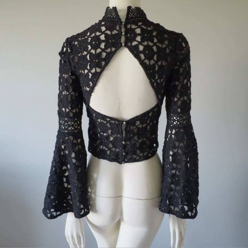 Free People Kiss And Bell Lace Top Bell Sleeve - Picture 7 of 8